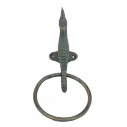 Life Easy Supply Retro Cast Iron Seahorse Towel Holder Mediterranean Style Creative Wall Mounted Towel Ring