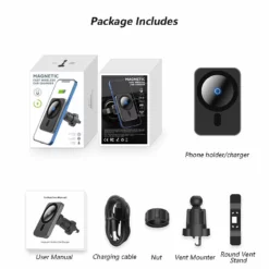 Life Easy Supply Magnetic Car Vent Mount For IPhone 12/Mini/Pro/Pro Max With Wireless Charging Support Magsafe