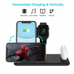 Life Easy Supply Wireless 4 In 1 Charge Stand For IPhone, Apple Watch, Airpods, Qi Wireless Charging Device Fast Charging