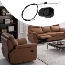Life Easy Supply Switch & Charger Universal Replacement Release Pull Handle & Cable Set For Sofa Recliner Couch Chair 38'' Aluminum Alloy