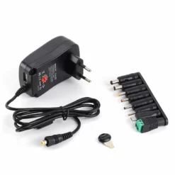 Life Easy Supply 3-12V Adjustable Power Switch Adapter 30W With 8 DC Conversion Plugs And USB Port Power Adapter