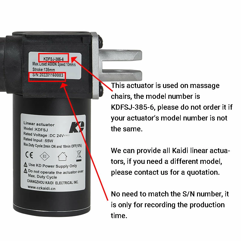 Life Easy Supply Kaidi KDFSJ-385-6 Linear Actuator Motor Assembly 5 Life Easy Supply Kaidi KDFSJ-385-6 Linear Actuator Motor Assembly