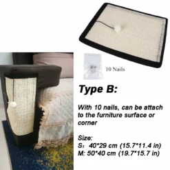 Life Easy Supply Sisal Furniture Cats Scratch Protection Mat - Suitable For Sofa Couch Recliner & More
