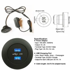 Life Easy Supply DIY Mounted Furniture USB Charging Port 5V 2A Dual USB With Power Adapter Switch & Charger 13 Life Easy Supply DIY Mounted Furniture USB Charging Port 5V 2A Dual USB With Power Adapter Switch & Charger