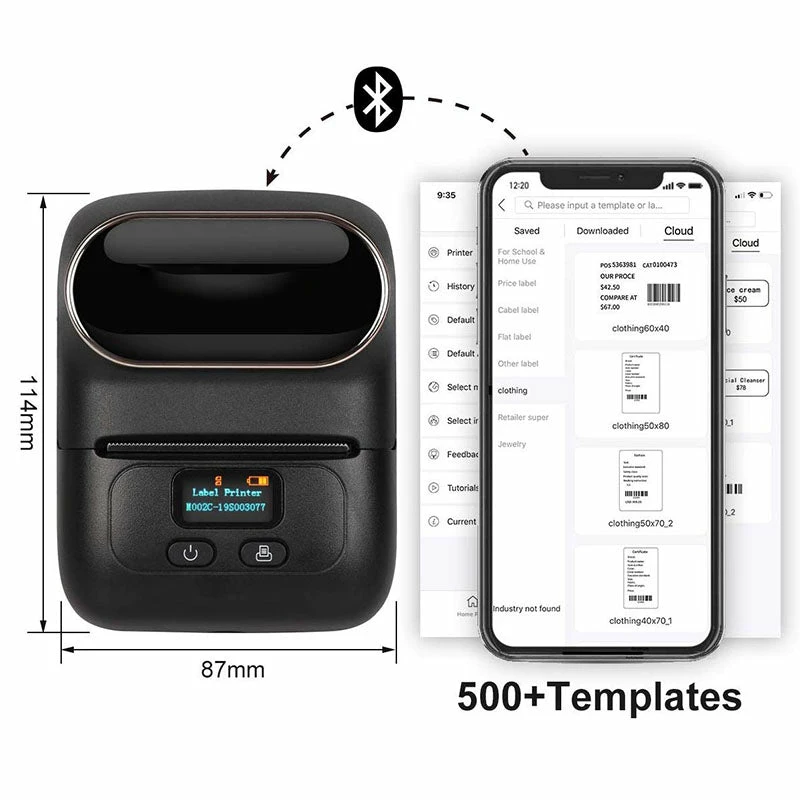 Life Easy Supply M110 Portable Bluetooth Thermal Printer Mini Mobile Sticker Label Maker, QR Barcode Clothing Jewelry Label Printing Machine 6 Life Easy Supply M110 Portable Bluetooth Thermal Printer Mini Mobile Sticker Label Maker, QR Barcode Clothing Jewelry Label Printing Machine