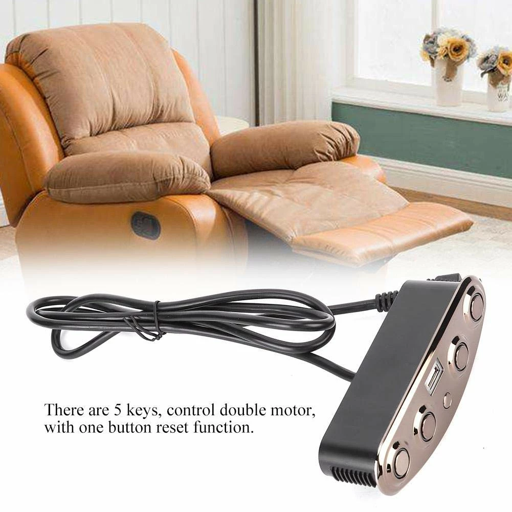 Life Easy Supply 5 Button 5 Pin Fixed Hand Controller For Electric Recliner/Sofa/lift Chair With Blue Backlit Switch & Charger 5 Life Easy Supply 5 Button 5 Pin Fixed Hand Controller For Electric Recliner/Sofa/lift Chair With Blue Backlit Switch & Charger