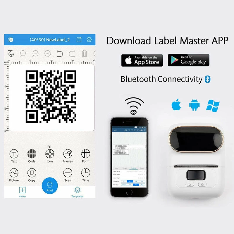 Life Easy Supply M110 Portable Bluetooth Thermal Printer Mini Mobile Sticker Label Maker, QR Barcode Clothing Jewelry Label Printing Machine 10 Life Easy Supply M110 Portable Bluetooth Thermal Printer Mini Mobile Sticker Label Maker, QR Barcode Clothing Jewelry Label Printing Machine