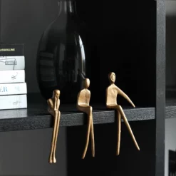 Life Easy Supply Cast Iron Ornaments Leisure Sitting Sculpture - Set Of 3