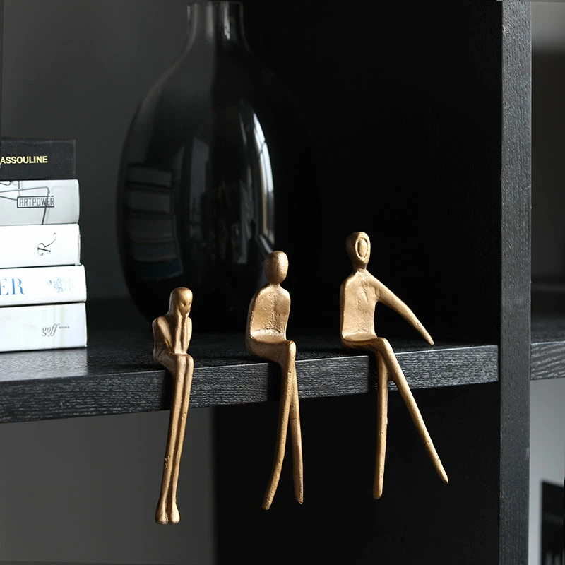 Life Easy Supply Sales 9 Life Easy Supply Cast Iron Ornaments Leisure Sitting Sculpture - Set Of 3