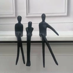 Life Easy Supply Cast Iron Ornaments Leisure Sitting Sculpture - Set Of 3