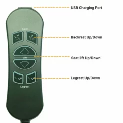 Life Easy Supply 6 Button 5 Pin Remote Controller For Recliner W/USB Charging Port & Backlit