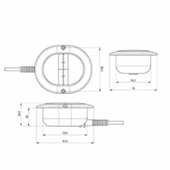 Life Easy Supply Switch & Charger Universal Fixed Side Hand Controller For Electric Furniture Oval 2 Button 5 Pin Handset