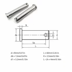 Life Easy Supply 5 Pcs DIY Install Clevis Pin & Clip For Recliner Linear Actuator Motor 0.3*2.29