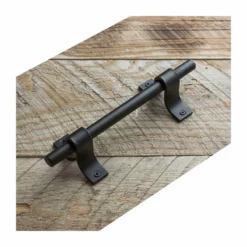 Life Easy Supply 2 Pcs Vintage Wooden Door Handle Pull Industrial StyleBlack Metal Barn Door Handle With Screws