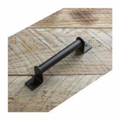 Life Easy Supply 2 Pcs Vintage Wooden Door Handle Pull Industrial StyleBlack Metal Barn Door Handle With Screws