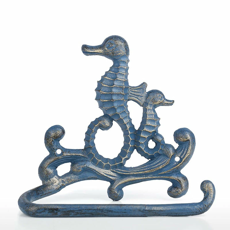 Life Easy Supply Mediterranean Style Cast Iron Seahorse Towel Holder Toilet Paper Rack Cloth Holder 3 Life Easy Supply Mediterranean Style Cast Iron Seahorse Towel Holder Toilet Paper Rack Cloth Holder