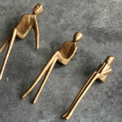Life Easy Supply Cast Iron Ornaments Leisure Sitting Sculpture - Set Of 3